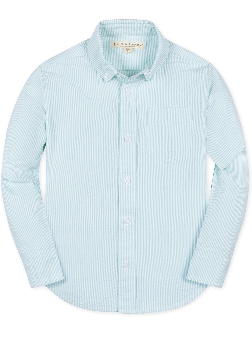 NWT Hope & Henry Boys' Mint Seersucker Button-Down Shirt